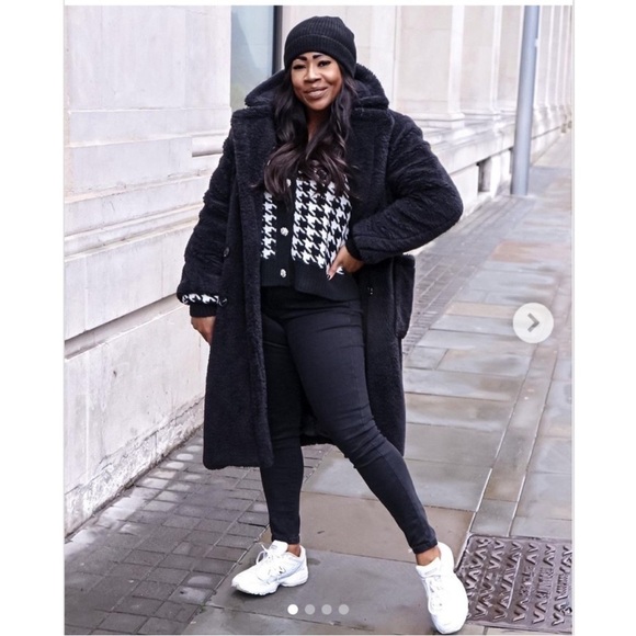 Houndtooth Black & White Matching Cardigan & Mini Skirt Set Size Small - Picture 5 of 14